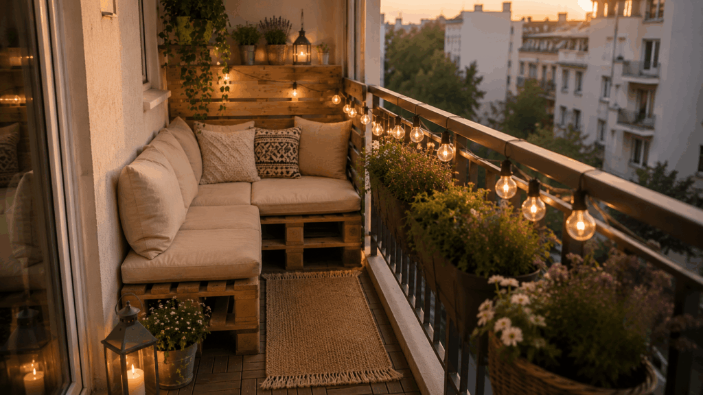 Palettensofa kleiner Balkon