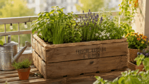 Hochbeet Balkon DIY Weinkisten