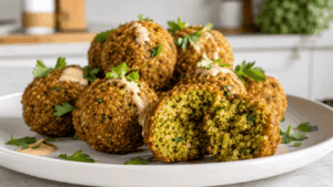 Falafel-Bällchen mit Kichererbsen und Quinoa