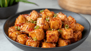 Marinierte Tofu-Würfel süß-scharf