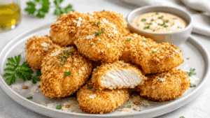 Hähnchen-Nuggets mit Haferflocken-Panade