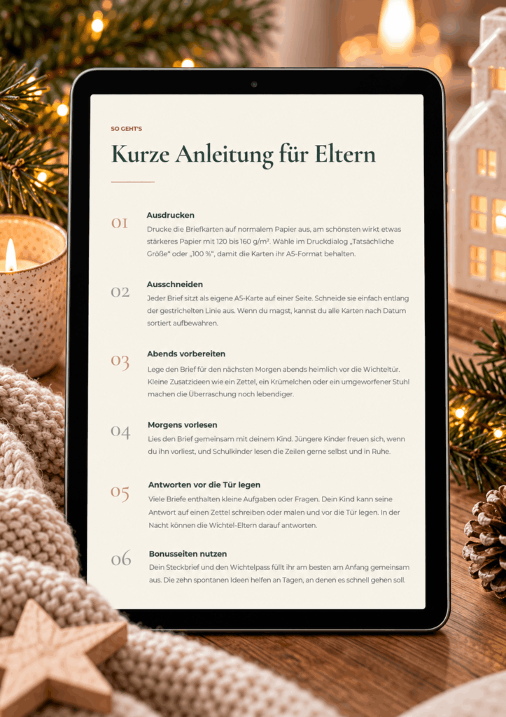 Kurze Anleitung Eltern E-Book-Wichtelbriefe-Leseprobe