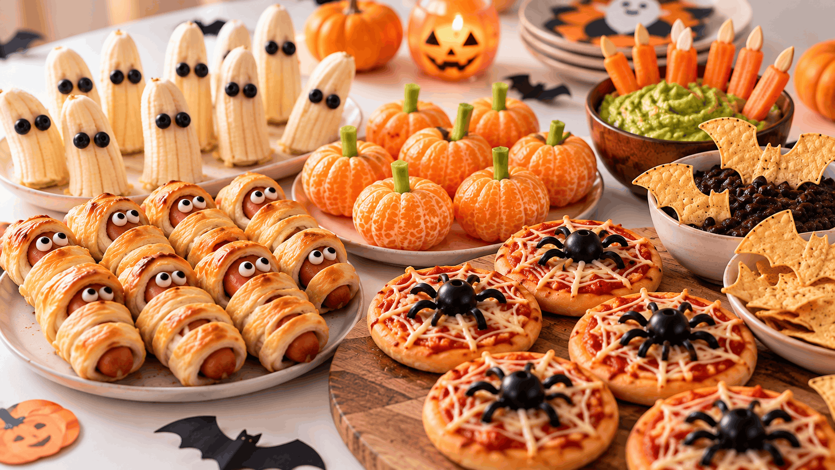 Gruselige Halloween-Snacks fürs Buffet